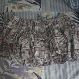 H&M Plaid Ruffle Skirt